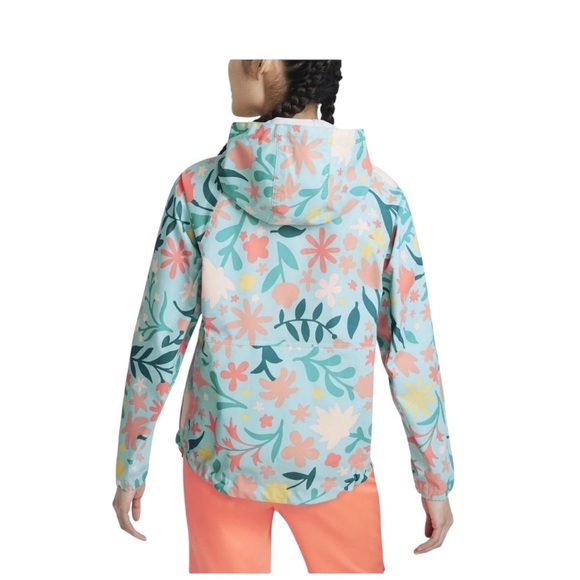 Nike Sportswear Jacket water Repel Floral Printed 1/4 Zip Kangaroo pocket L - Picture 2 of 14